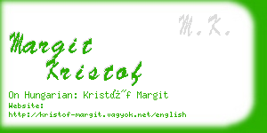 margit kristof business card
